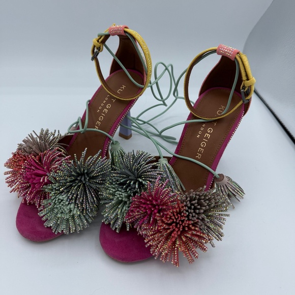 Kurt Geiger Pom Pom Ankle Tie Sandal - Picture 1 of 2